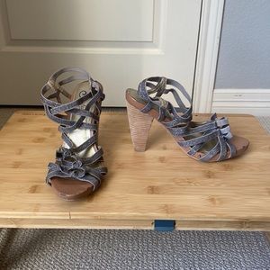 Seychelles Siver Glitter Strappy Sandals Size 9